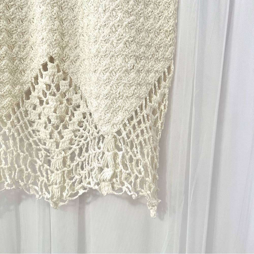 Handmade Crochet Mermaid Midi Maxi Dress Beach Cover Fishtail Hem - Size S/M - Picture 8 of 11